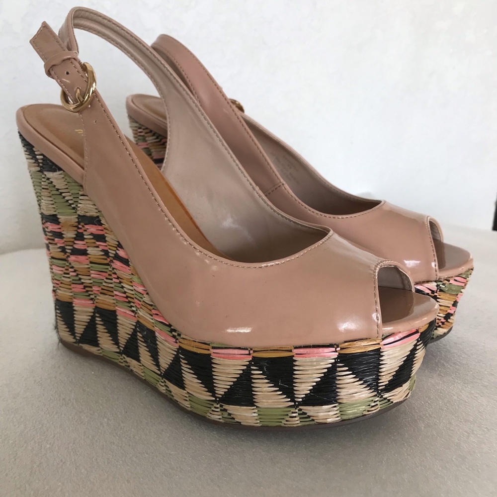 Madden Girl Nude Wedge w/straw heel